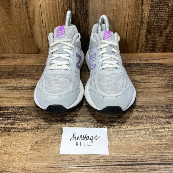New Balance 519 Gray/Purple Girl's Sneakers - Girls Size 4.5 - Picture 2 of 8